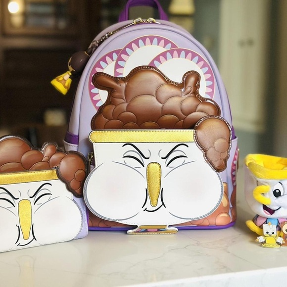 Disney Kids Backpack and Pouch Set - Purple and Brown